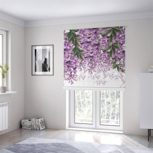 Roleta rzymska - Kwiaty wisterii