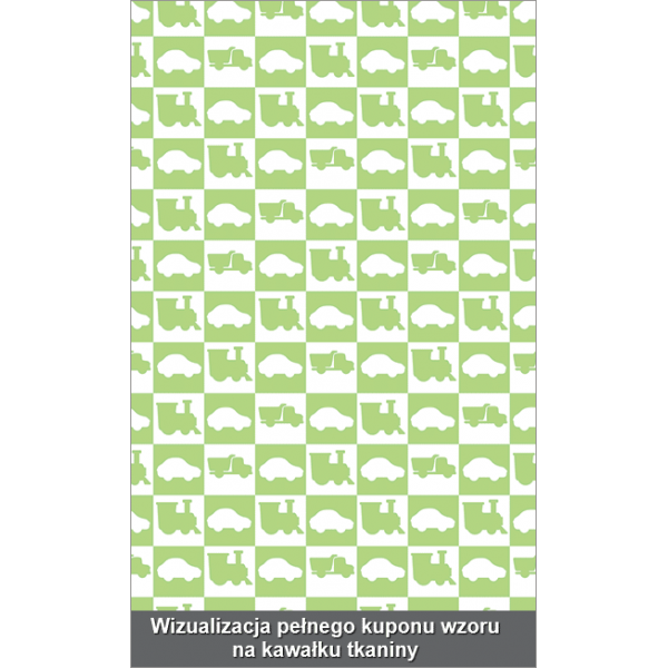 Tkanina dekoracyjna woal  -  OUTLINE CARS GREEN