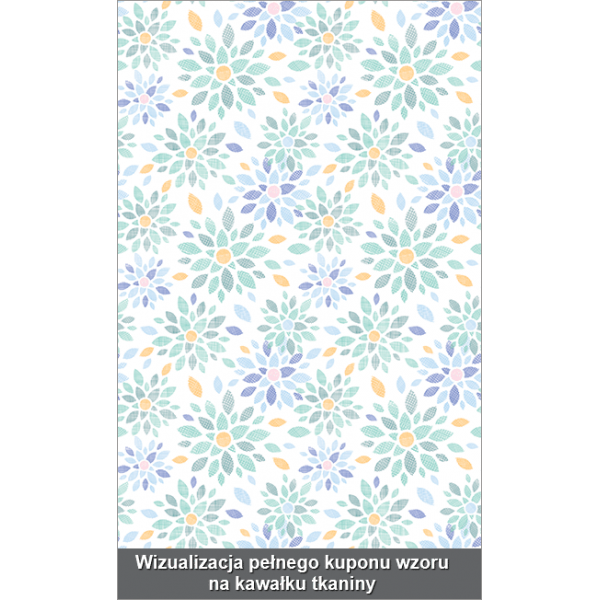 Tkanina dekoracyjna - VINTAGE FLOWERS TURQOUISE II