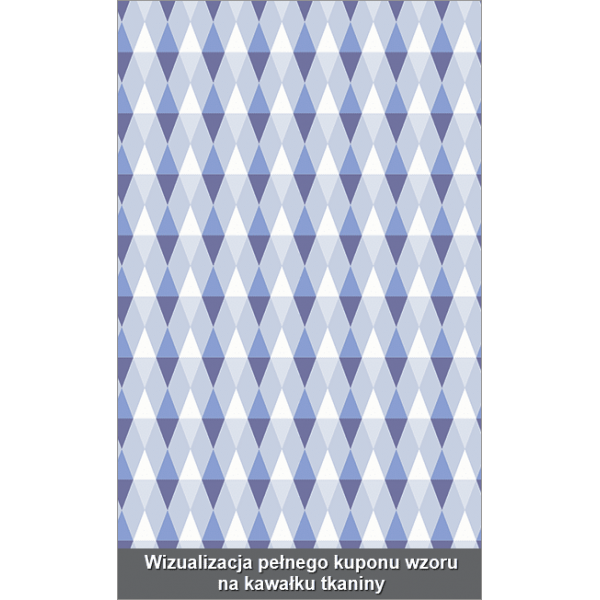 Tkanina dekoracyjna woal  -  BLUE TRIANGLES