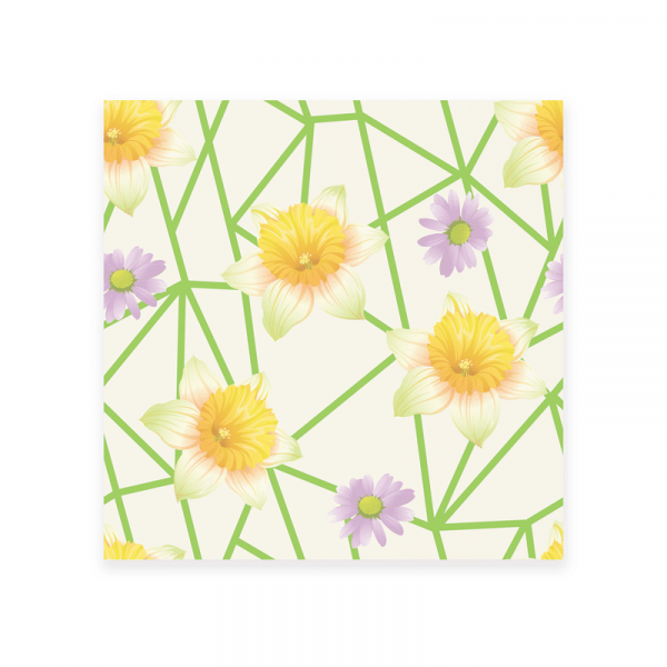 Tkanina dekoracyjna -  YELLOW & PURPLE FLOWERS