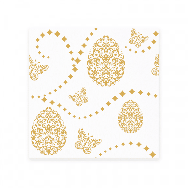 Tkanina dekoracyjna -  WHITE & GOLD EGGS II