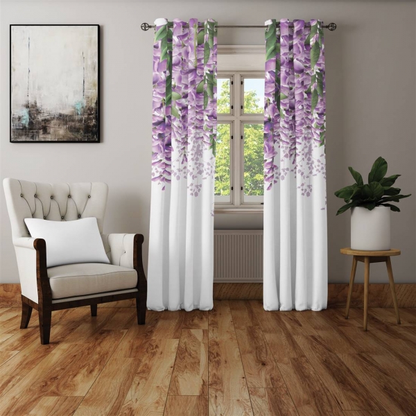 Zasłona - Kwiaty wisterii