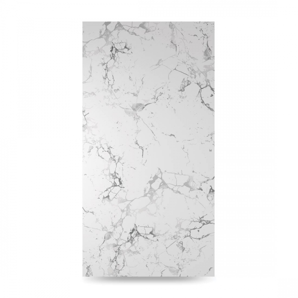 Zasłona - Biały marmur z szarymi dodatkami
