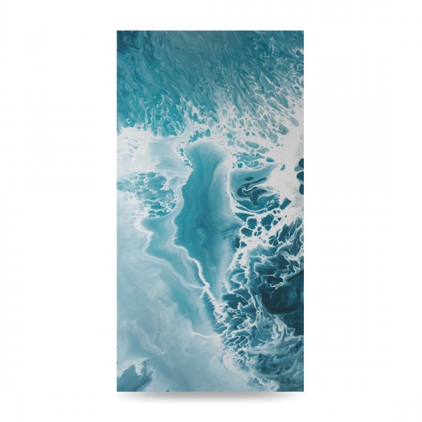 Zasłona - Niebieski marmur z taflą morza